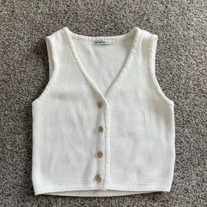 abercrombie and fitch white mara knit vest